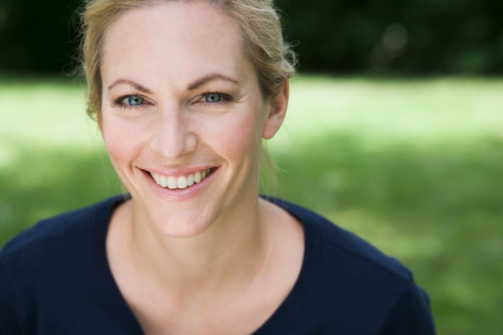 Close up of womans smiling face