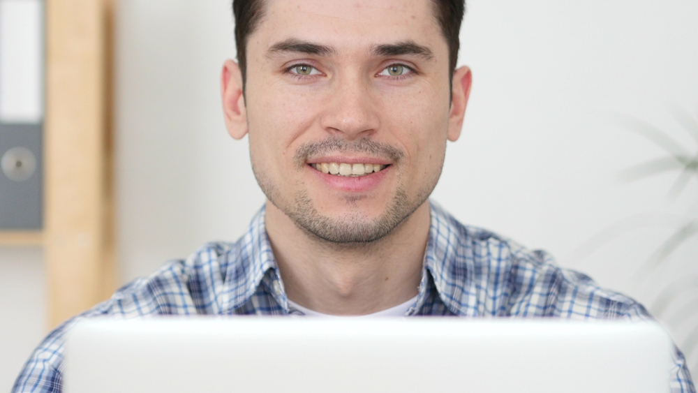 Handsome Man Smiling, Front View