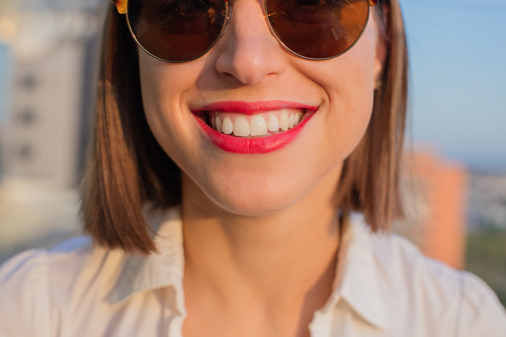 young happy woman smiling